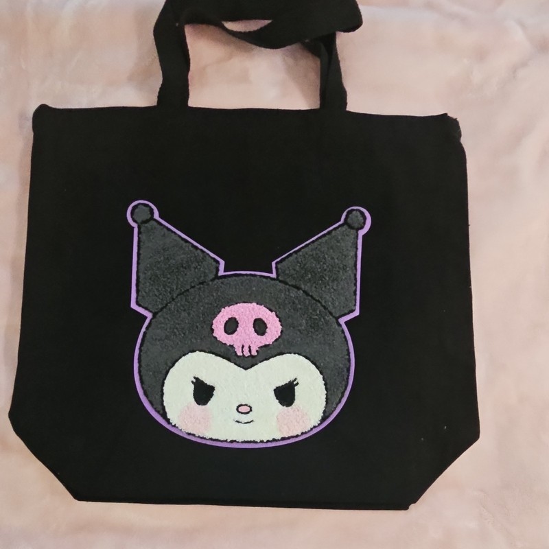 Sanrio Kuromi Black/Purple Tote Bag With Two Back Pockets
