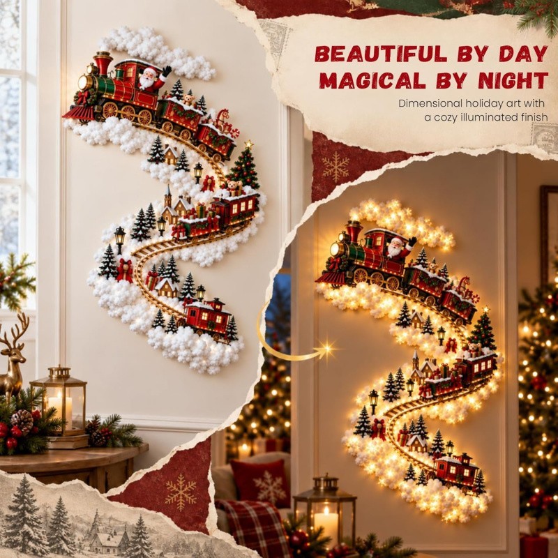 Snowboard Shape Graphics Wall Mounted Christmas Magic Trail Wall Light Snow Trail Shape ...
