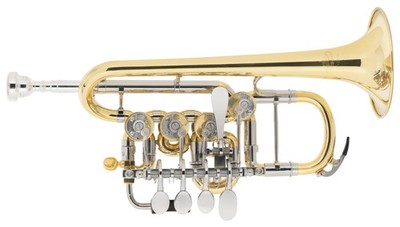 Messing Piccolo Trompete Drehventile Blechblasinstrument mit Mundstück Koffer
