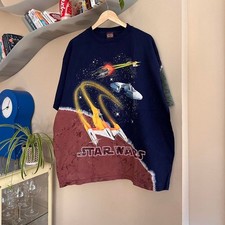 Vintage 90s Star Wars Tie Dye Episode 1 Naboo Starfighter Shirt XL