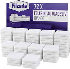 ® 72X Feltrini Autoadesivi - 25 X 25 Mm Quadrato - Bianco - Feltro per Mobili Pr