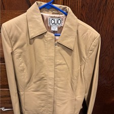 Clio Womens Beige Leather Jacket