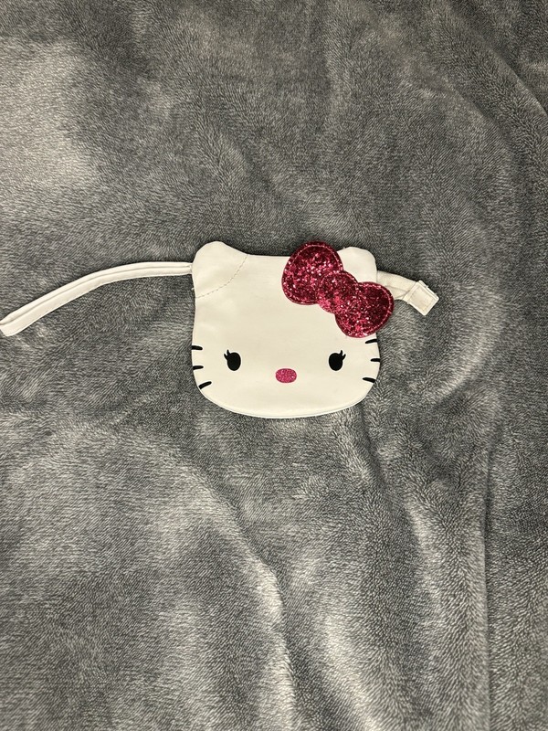 Hello Kitty Face Wristlet Coin Purse with Pink Bow