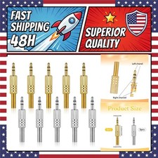 3.5mm TRS Stereo Male Plug Repair Kit 10PCS 1/8" Solder Audio Jack Connectors