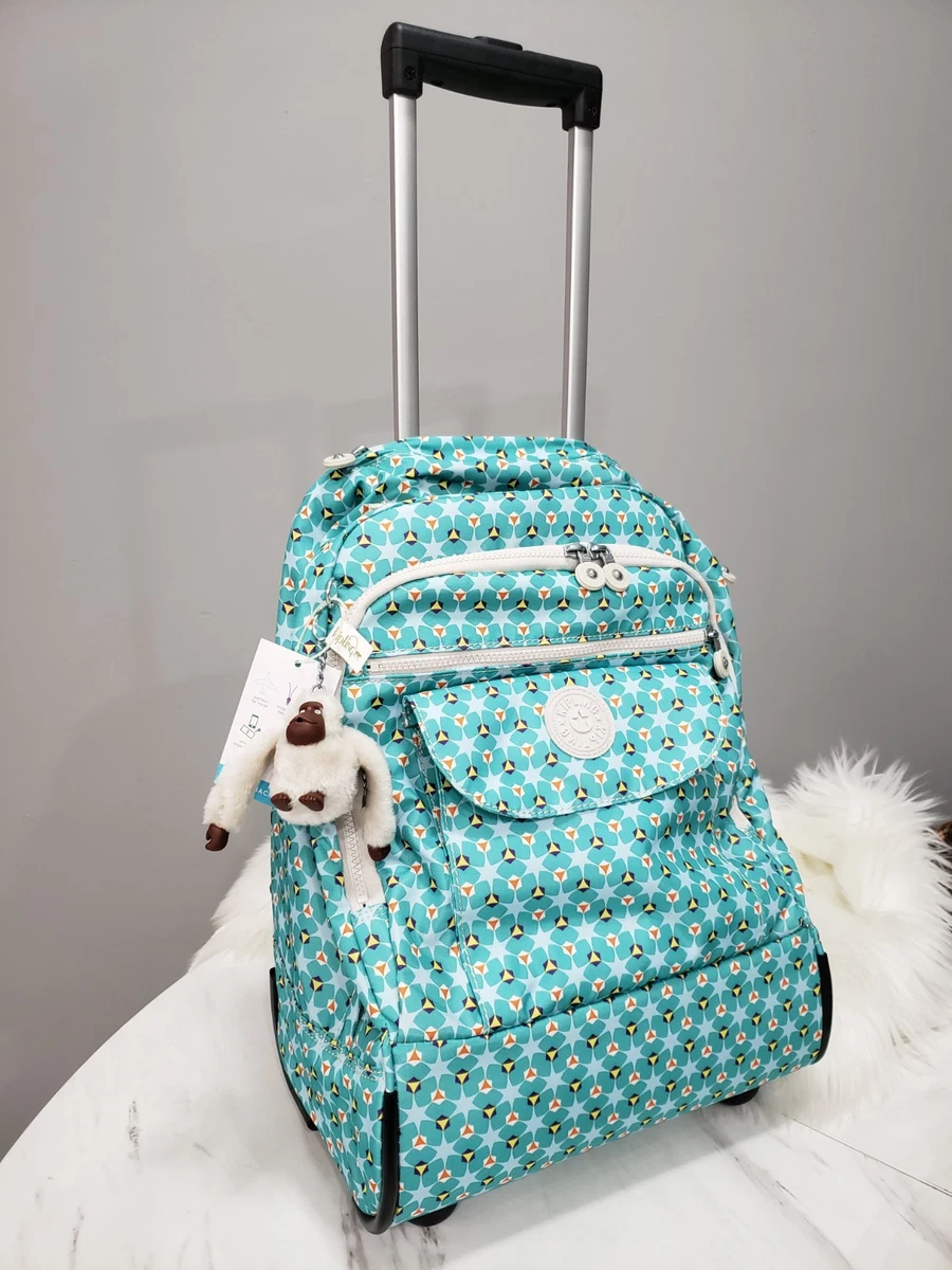 NEW Kipling Odell Backpack Nylon Laptop Bag BP4045 CLOVER TEAL GEOMETRIC BLUE Kipling Backpack Geometric Bags & Handbags for Women for  main image 4