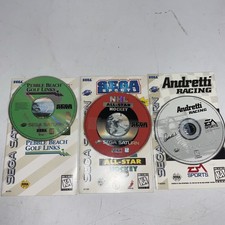 Andretti Racing & NHL All Star Hockey & PB Golf (Sega Saturn) Disc with Manual