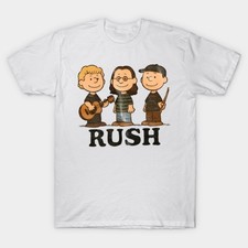 Rush x Peanuts Style Retro Rock Band T-Shirt, White