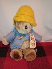 Vintage Paddington Bear 9  Plush 70's-80's Eden Toys Blue Coat Teddy Plush