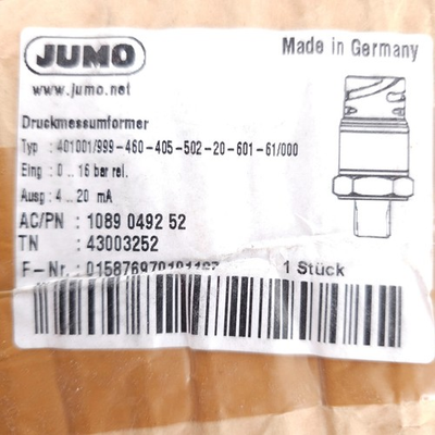 #ad Jumo 401001 999 0 16 Bar Pressure Transducer 4 20ma Atlas Copco 108 90492 52 $189.99