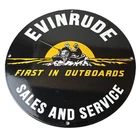 Vintage Evinrude Outboards Sign - Marine Boating Fishing Porcelain Gas Pump Sign