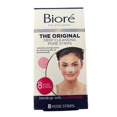 Biore Deep Cleansing Pore Strips   8 Count, Oil-Free, New in Box