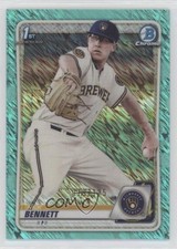 2020 Bowman Chrome Prospects Aqua Shimmer Refractor 79/125 Nick Bennett 5b1