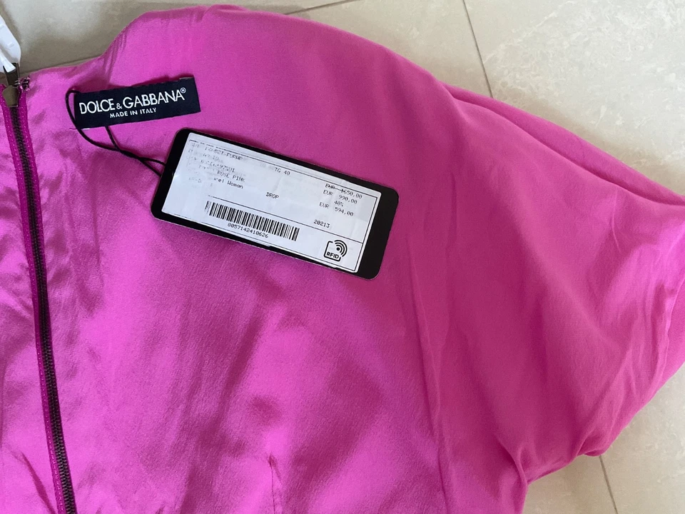 $1,918.00 NUEVO Vestido Lápiz Dolce & Gabbana Rosa Manga Corta Media Pantorrilla 40 Foto 2 de 4