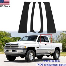 4pcs Glossy Black Door Window Pillar Posts Covers Trim For Dodge Ram 1994-2001