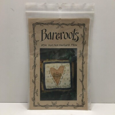 Bareroots Hurt Not The Earth Pillow Sewing Pattern No34 1998 Uncut