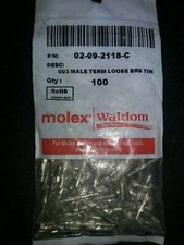 Molex 02-09-2118 connector pins .093 male Wire size 18-22 AWG 100 pcs.