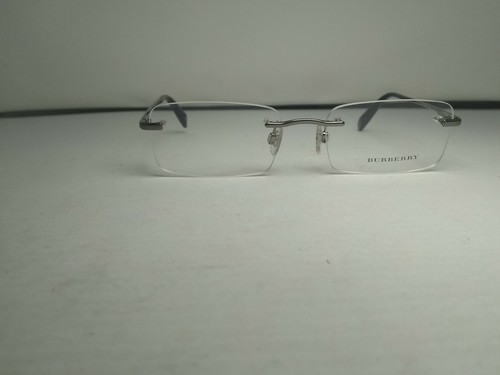 New Burberry BE1173 1003 SILVER/BLACK53-18-140 FLEX HINGE Italy Made w/CASE 4923 - Picture 2 of 6