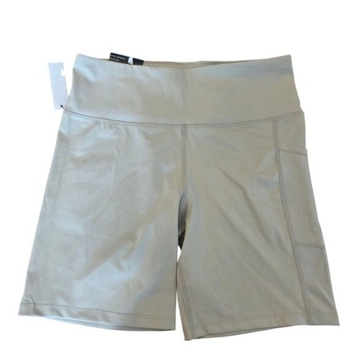 DKNY BIKER SHORTS MID RISE LARGE STONE BEIGE ACTIVEWEAR