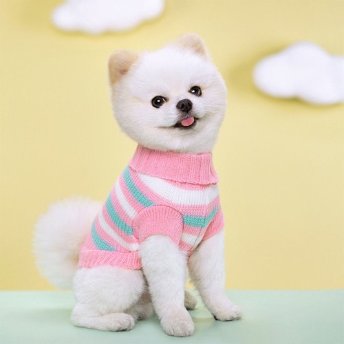 Wool Puppy Warm Clothes Warm Puppy Pullover Pet Turtleneck Costume Spring - Picture 10 of 12