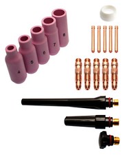 WIG Verschleißteile im Set 19 Teilig Keramikdüsen, Spannhülsen, Brennerkappe...