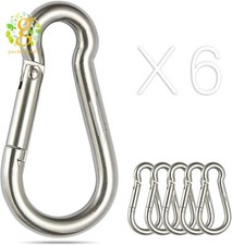 Stainless Steel Spring Snap Hook Carabiner 304 Stainless Steel Clips, Set of 6