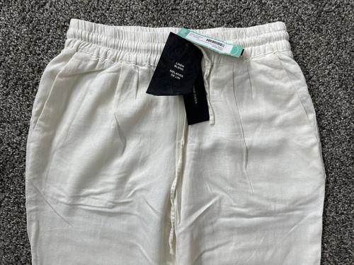 NWT New Women's Vero Moda Stitchfix Ivory White Linen Pants Sz S Small Straight - Picture 2 of 10