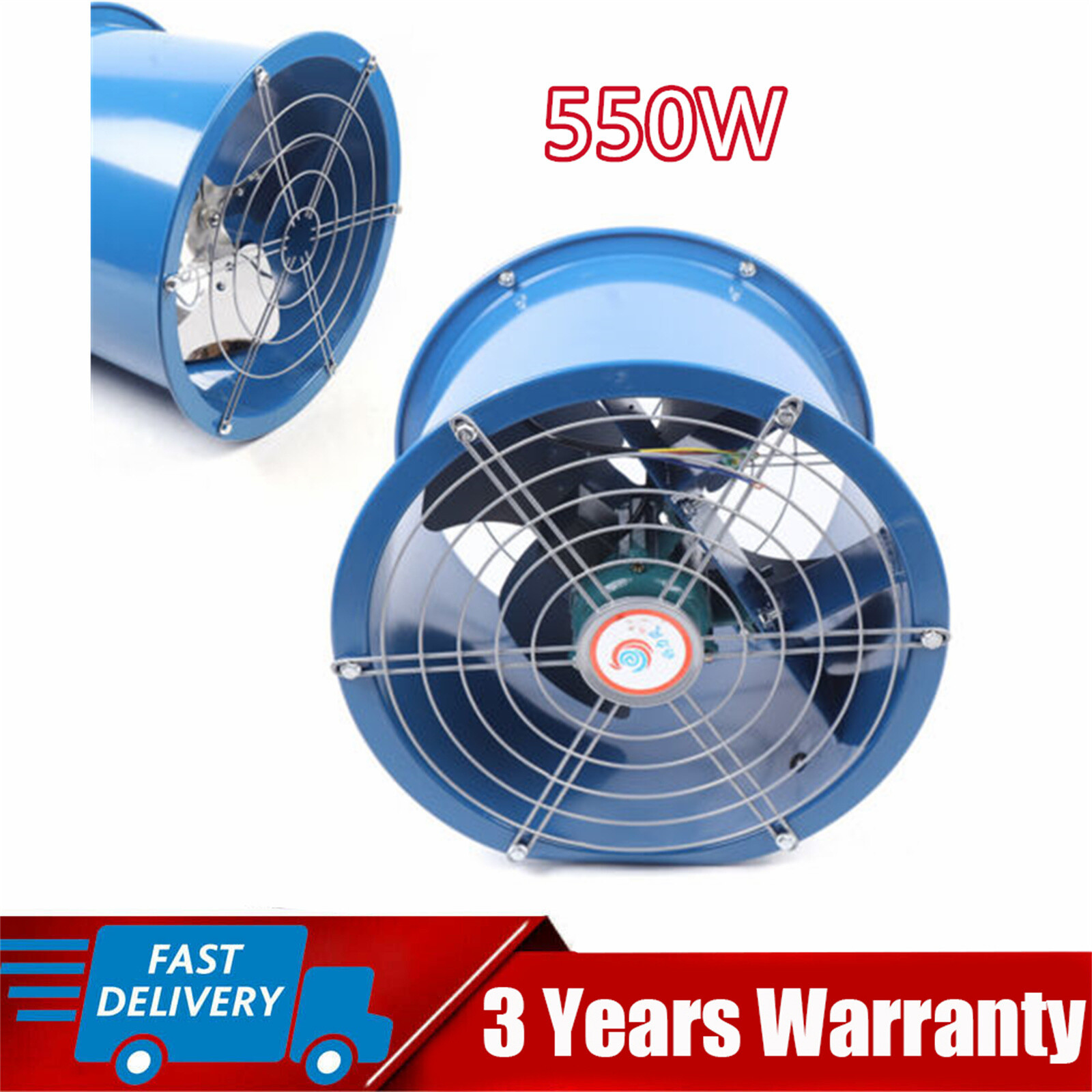 16" Axial Fan Cylinder Pipe Spray Booth Paint Fumes Exhaust Fan ! eBay