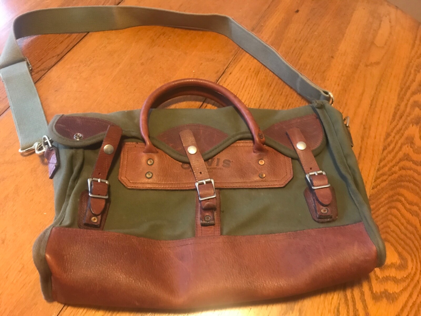 Vintage Orvis Canvas and Leather Briefcase Gem