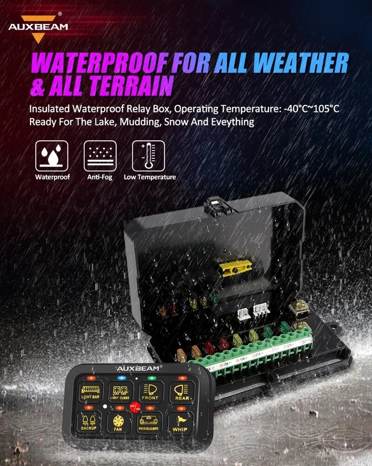 Panel de interruptor Auxbeam 8 velocidades RGB barra de luz LED con aplicación bluetooth para Honda Civic Foto 4 de 4