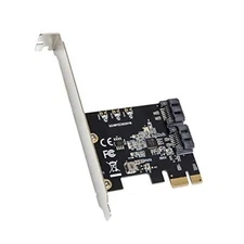 I/O CREST 2 Port SATA III Pci-E 3.0 X1 Controller Card (Jmicro Chipset), Add ...