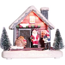 Tabletop Lovely Festive Resin House Decor Luminous House Adornment