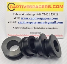 Kawasaki ZX10 ZX10R 2004 04 - 2005 05 Captive wheel spacers. Full set. Black.