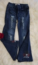 Jak Peppar Girls Denim Floral Pants Sz 6-7 Years Old . Stunning   