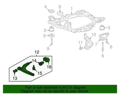 Brazo de control inferior del lado del pasajero genuino GM 2004-2012 Chevrolet Pontiac 22997285 Foto 2 de 2