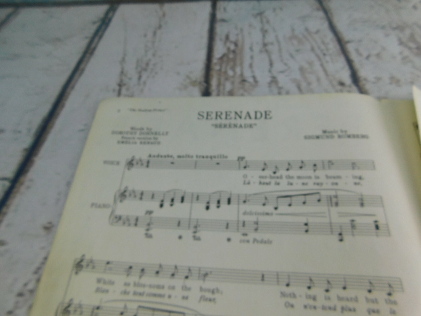 Vtg English & French Serenade Student Prince 1950 Sheet Music Dorothy