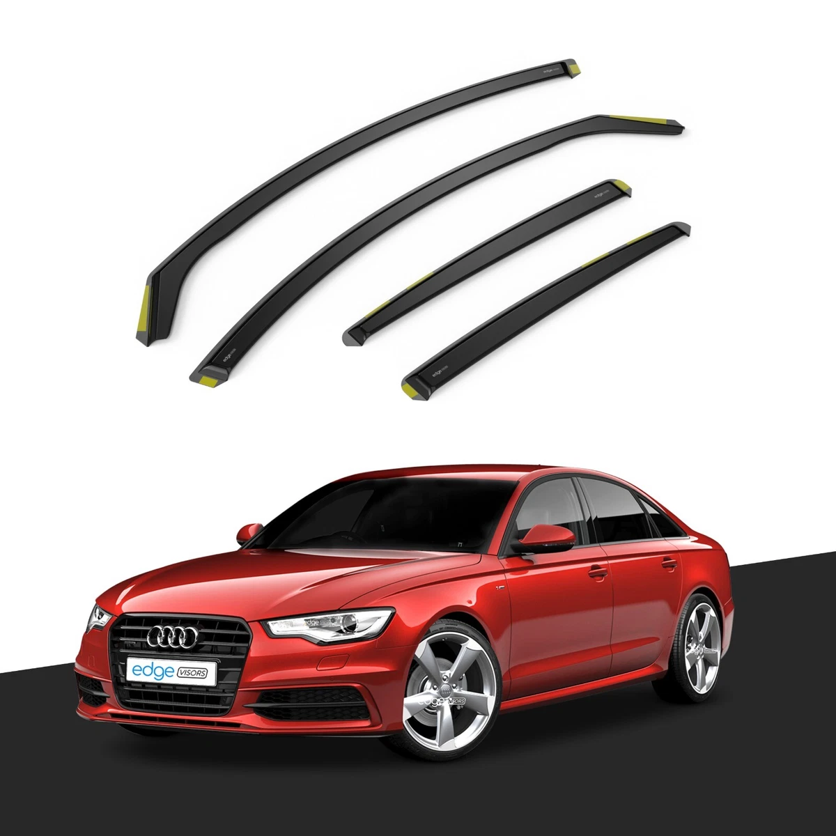 Audi A6 C7 Windabweiser Getönt Front Und Heck EdgeVisors Audi A6 C7 2011-2018 4 Türer Stufenheck 4 Stk Windabweiser 4-teiliges Windabweiser Set