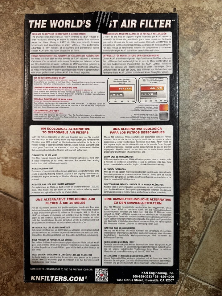 Filtro de aire de repuesto K&N 33-2023 para Ford 1987-1997 Foto 3 de 3