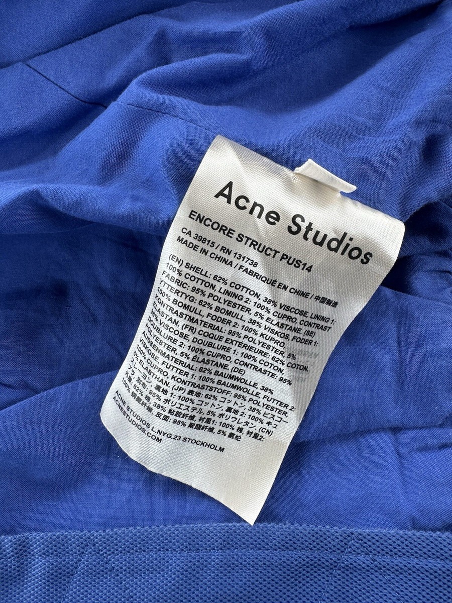 Acne Studios Blue Bomber Jacket Size 42 Authentic View 5