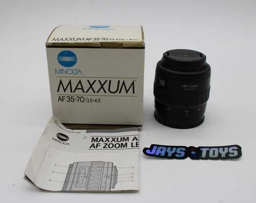 Minolta Maxxum AF Zoom 35-70mm f3.5-4.5 Auto Focus Lens with Box and Manual