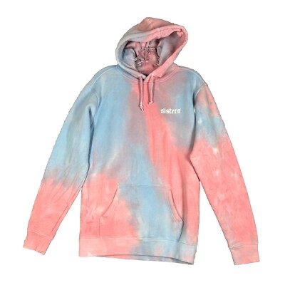 Sisters Shirt Womens Small Blue Pink Tie Dye Hoodie Sweatshirt