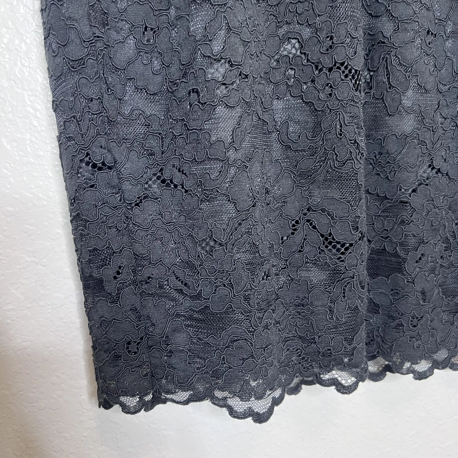 UNDERCOVER Abito Victoria Secret taglia 8 pizzo maglia trasparente core cut out nero bodycon tubino O