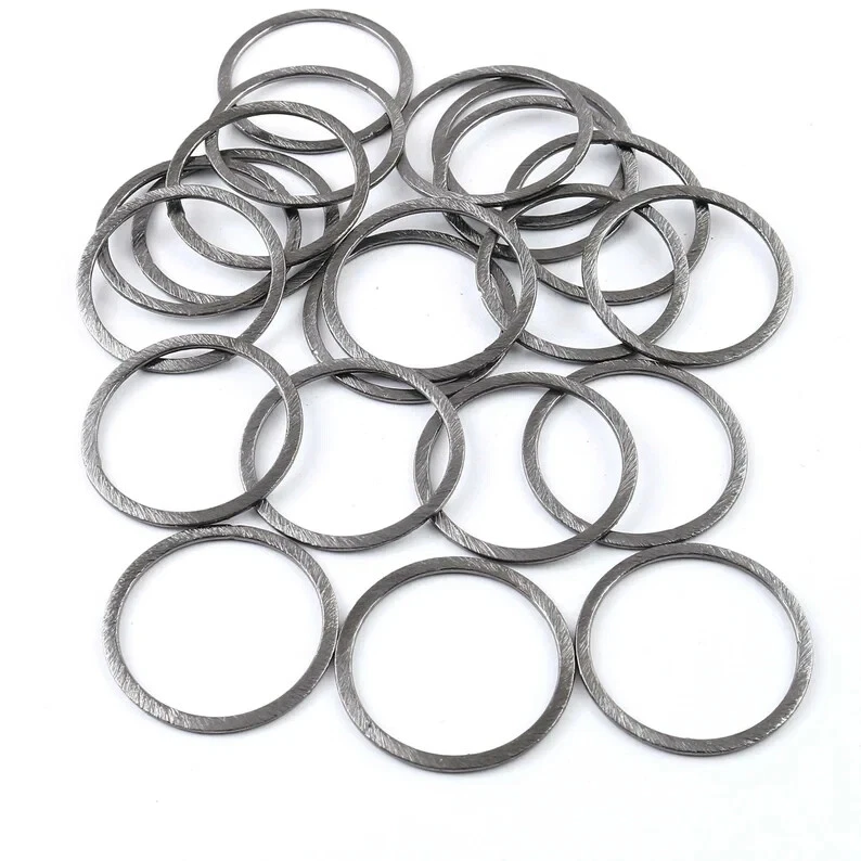 Fornituras de arandela circular de cobre redondo de 20 mm, acabado cobre cepillado Foto 2 de 2