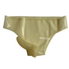 Latex Rubber Short Briefs with Condom Underwear Rubber Panties BDSM Fetish 0.4mm