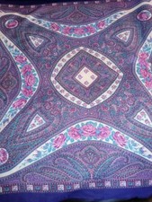 Soft Challais Scarf - Purple Paisley, BOHO, Classic Vintage