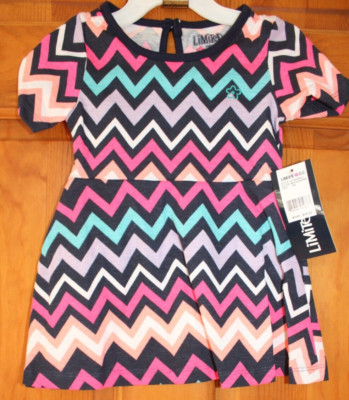 Baby Girl LIMITED TOO Colorful Zig-Zag Chevron Print Dress Size 12M