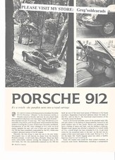 Original 1966 Porsche 912 Four Page Vintage Road Test In Print Ad Category