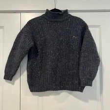 Patrick Malin Donegal Ireland Women's Grey Turtleneck Hand Loomed Ireland Size L