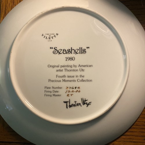 Precious Moments Thornton Utz SEASHELLS 1980 Certificate of Authenticity - Picture 5 of 6