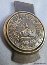 VINTAGE STYLE 1800S CSA CONFEDERATE STATES OF AMERICA MONEY CLIP BRASS Rebel USA