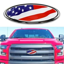 7" INCH For Ford F150 F250 F350 US Flag Front Grill Tailgate Emblem Oval Badge